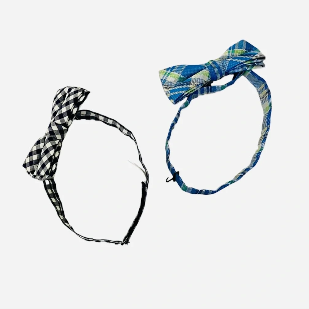 BOYS TIES | Assortment of 2 blue boys classic academia preppy bow ties